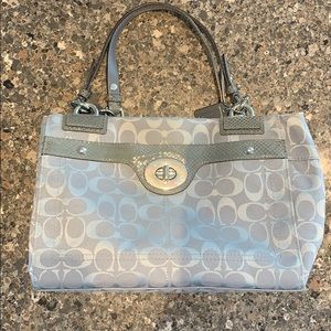 Gray Coach handbag